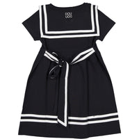 DOUUOD Black Sailor Collar Dress