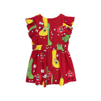 Mini Rodini Veggie Red Woven Ruffled Dress