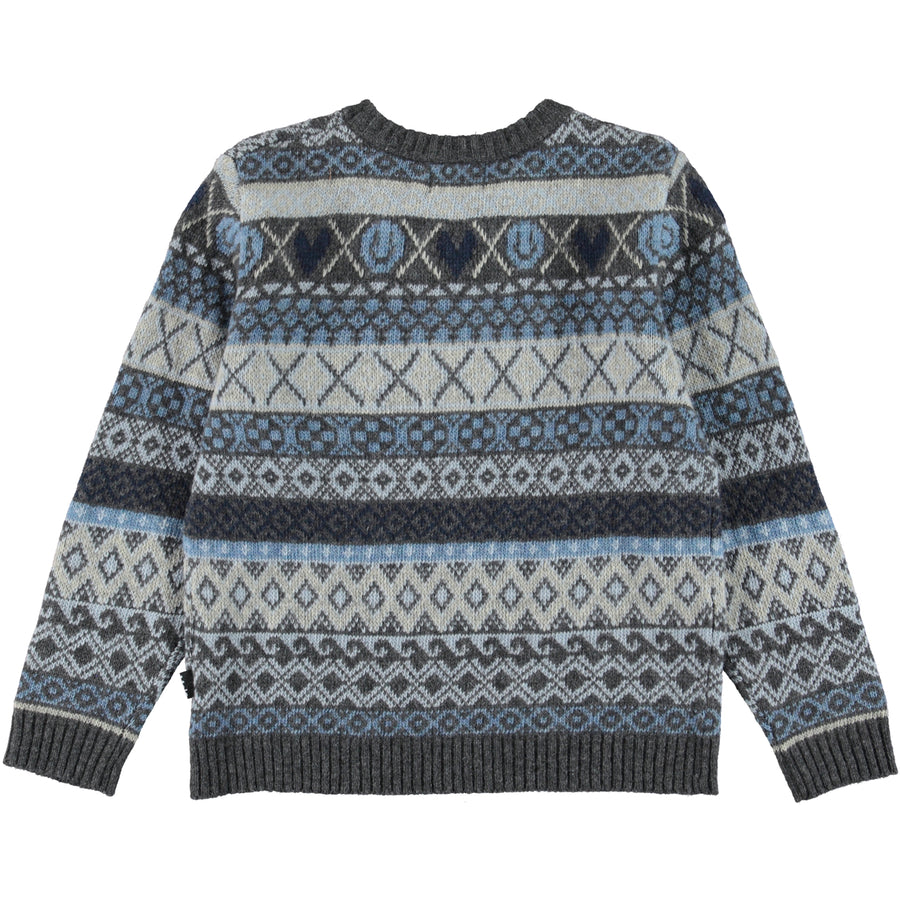 Molo Blue And Grey Barri Sweater