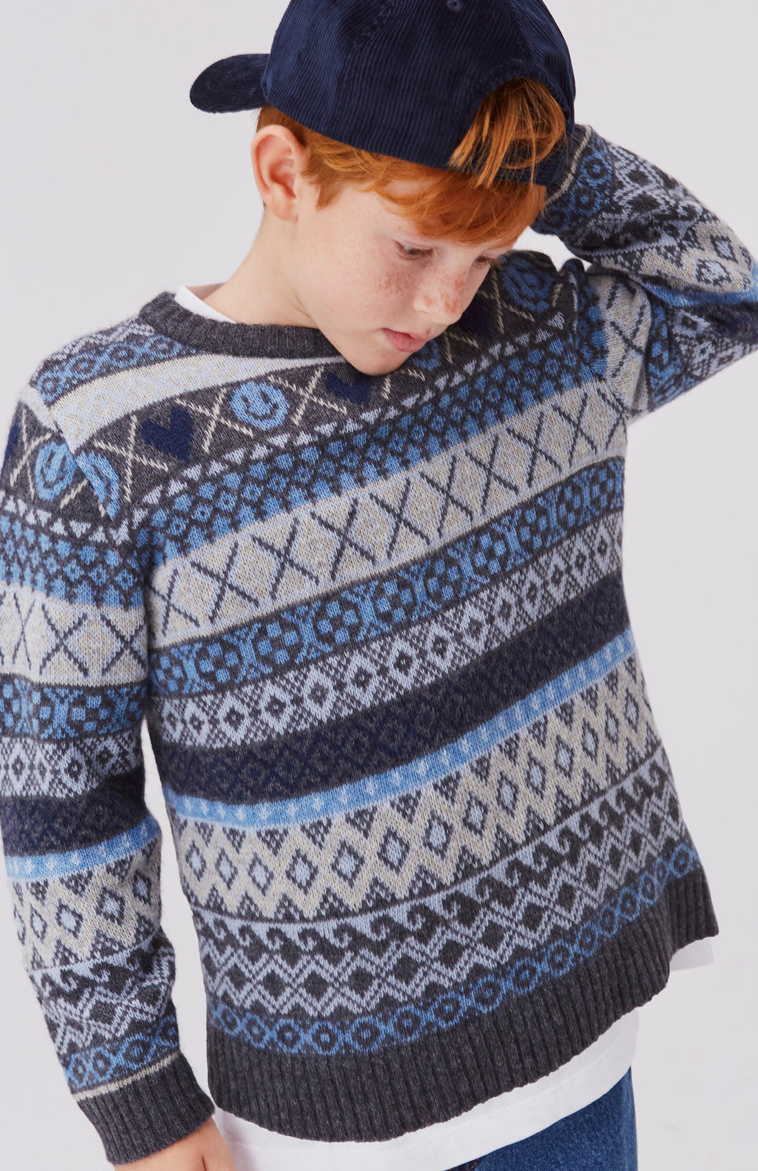 Molo Blue And Grey Barri Sweater