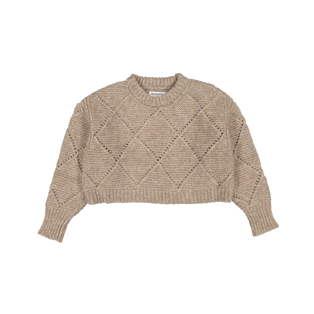 Aymara Camel Amelia Cropped Chunky Sweater