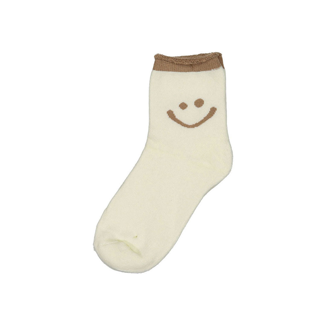 Delfina Ivory Smiley Face Socks