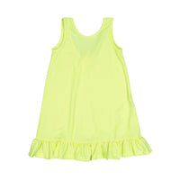 IMPERIAL Neon Yellow Ruffle Hem Dress