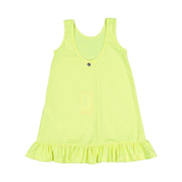 IMPERIAL Neon Yellow Ruffle Hem Dress