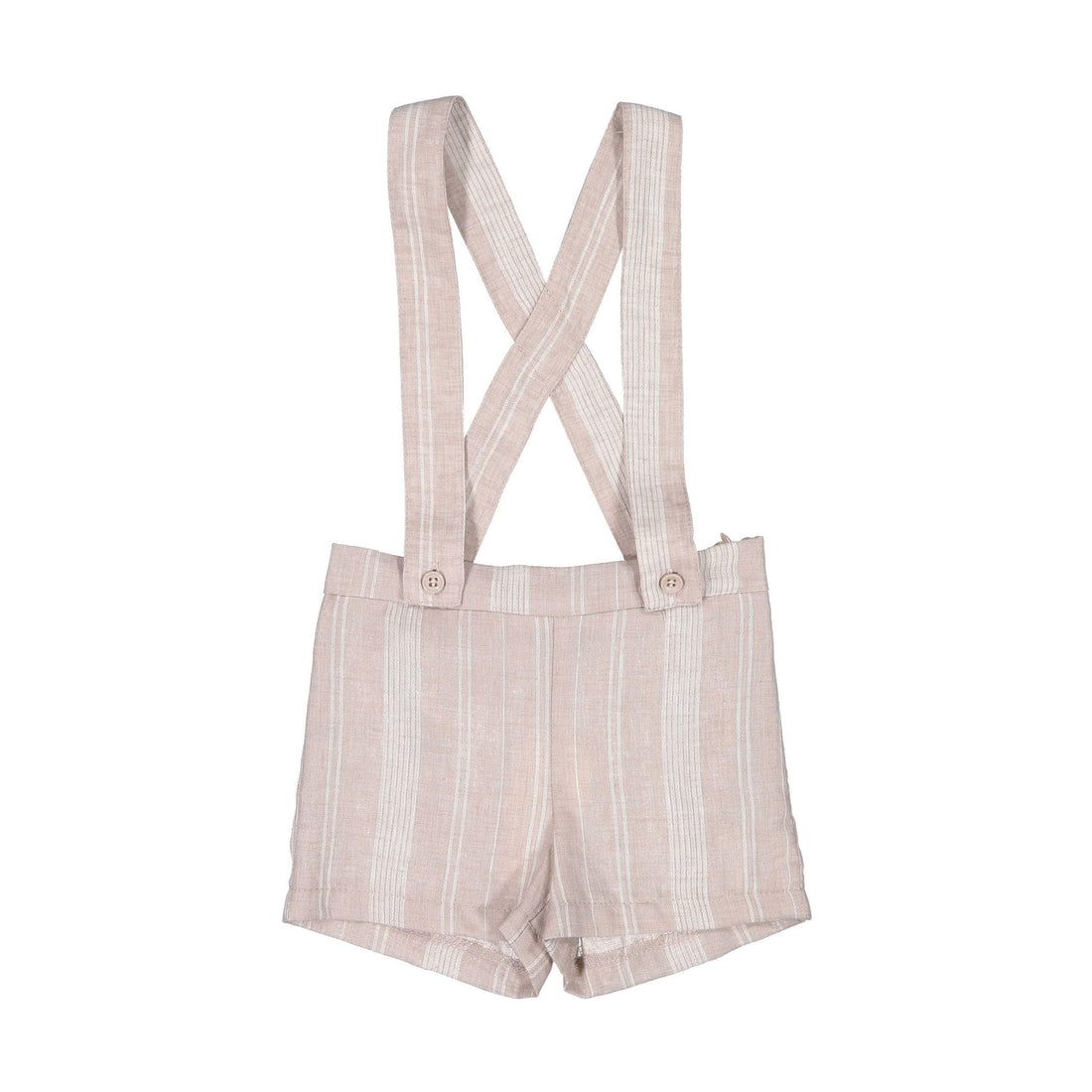 Boys and Arrows Beige Striped Suspender Shorts