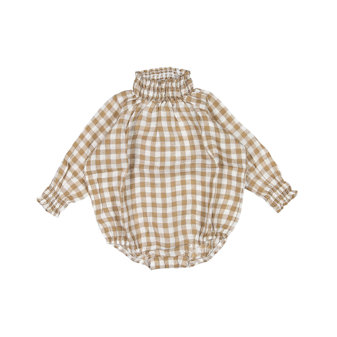 The Simple Folk The Gingham Bodysuit-Bronze Gingham