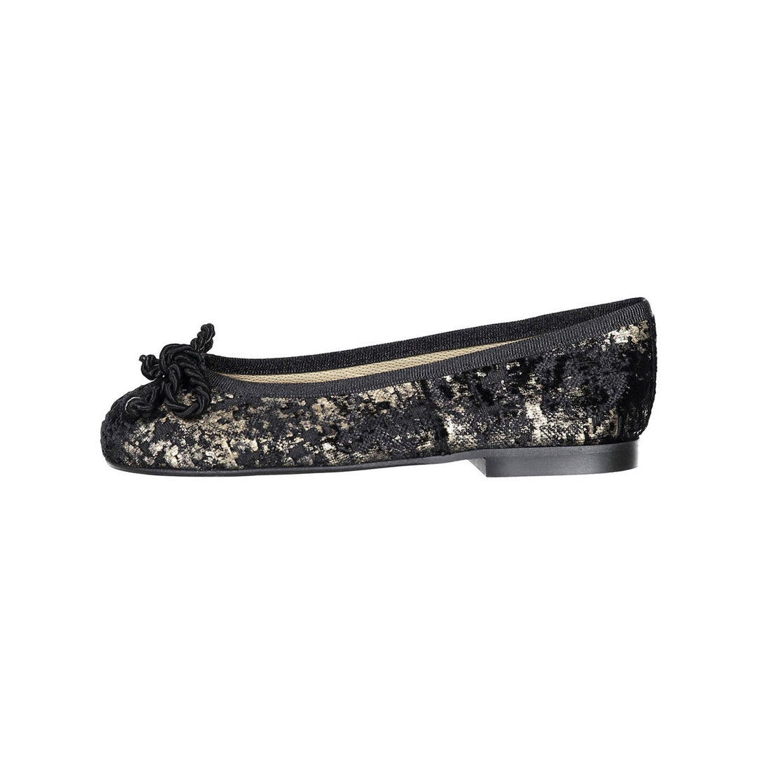 Papanatas Black Crushed Velvet Ballet Flat