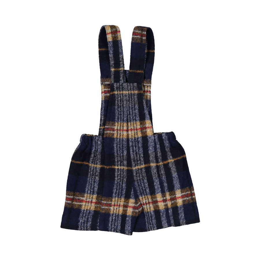 Boys and Arrows Blue Plaid Wool Overalls