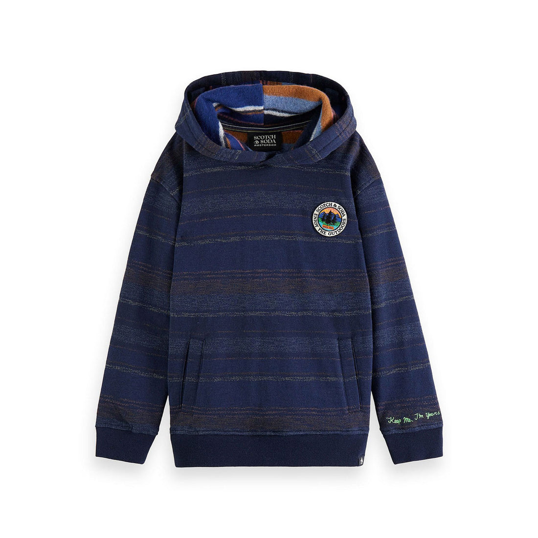 Scotch Shrunk Navy Striped Hooded Sweatshirt