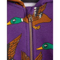 Mini Rodini Purple Ducks Aop Zip Hoodie
