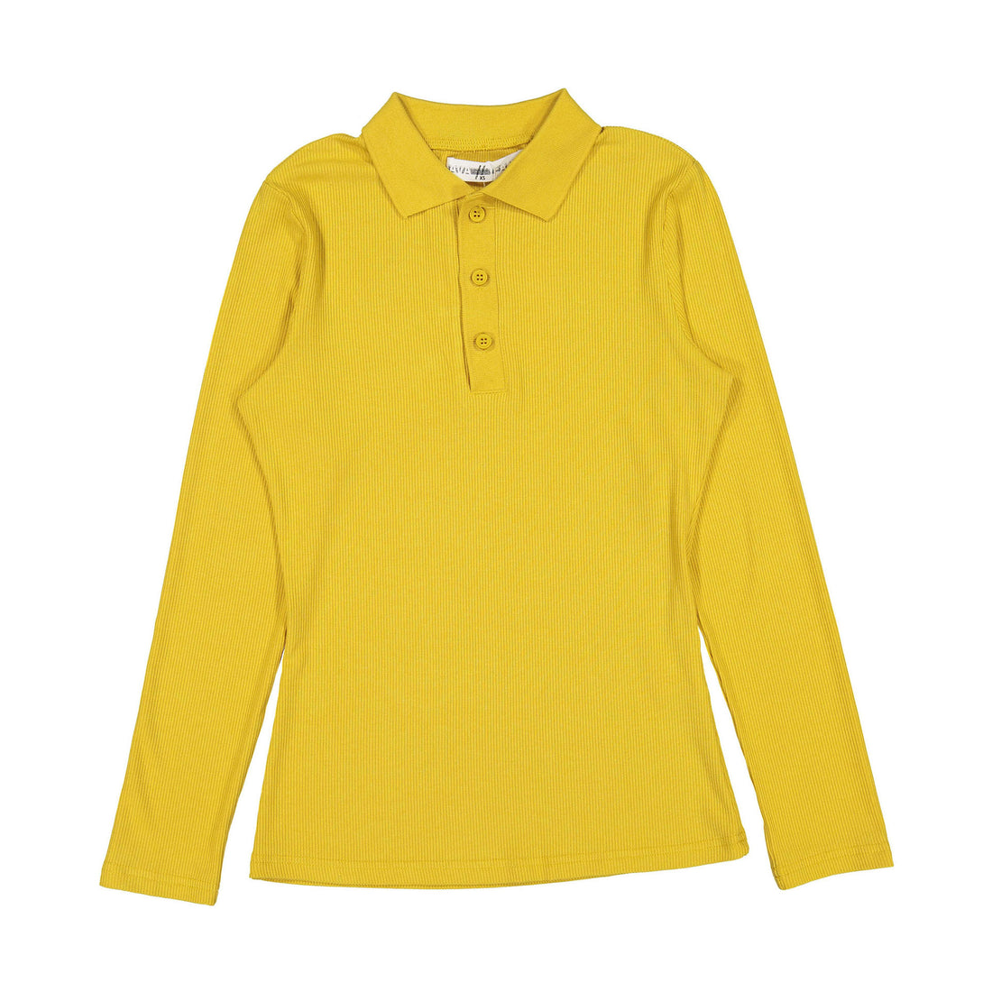 Ava Jeans Yellow Thin Rib Knit Polo