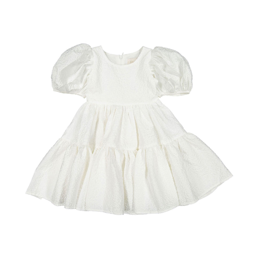 Petite Amalie White Ella Matelasse Dress