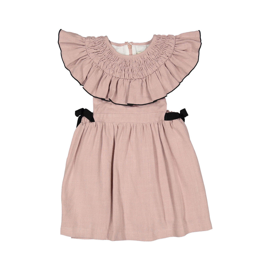 Nueces Dusty Pink Manilva Smocked Collar Dress