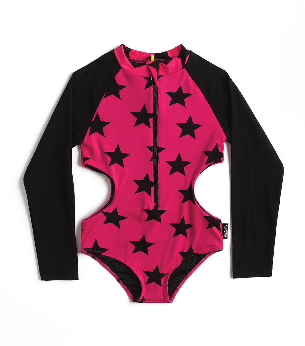 NUNUNU Hot Pink Star Cut Out Swimsuit