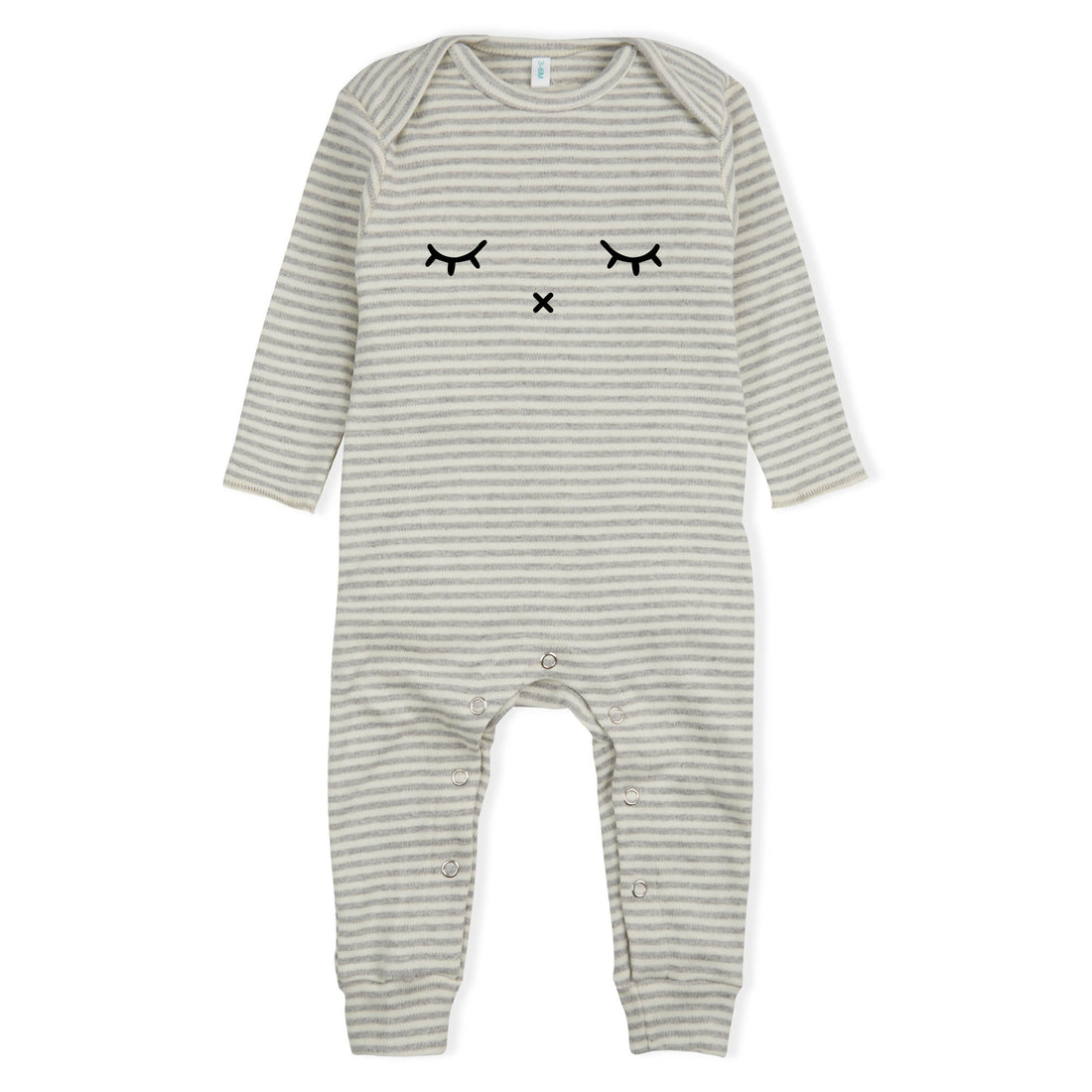 Organic Zoo Grey Stripes Sleepy Playsuit