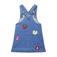 Stella McCartney Denim Dungaree Dress With Badges