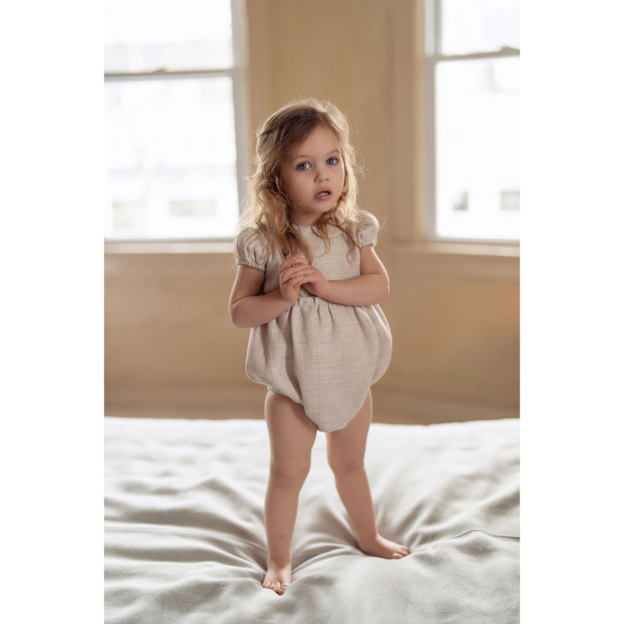 Coco Blanc Oatmeal Woven Romper