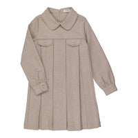 Coco Blanc Oatmeal Box Pleat Dress