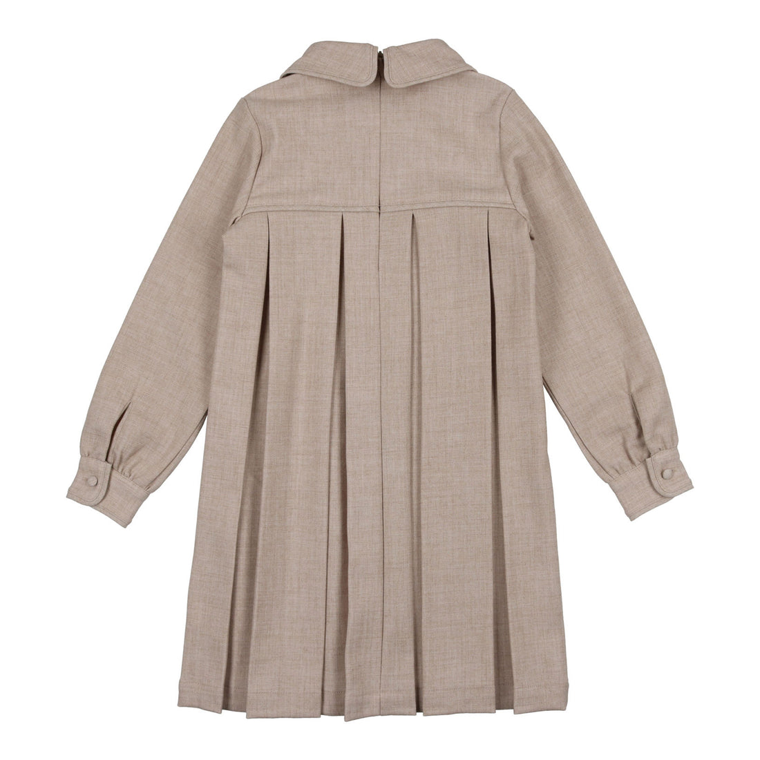 Coco Blanc Oatmeal Box Pleat Dress