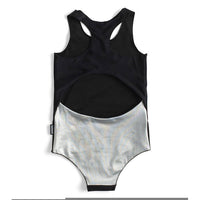 NUNUNU Black/Silver Cut Out Back Swimsuit