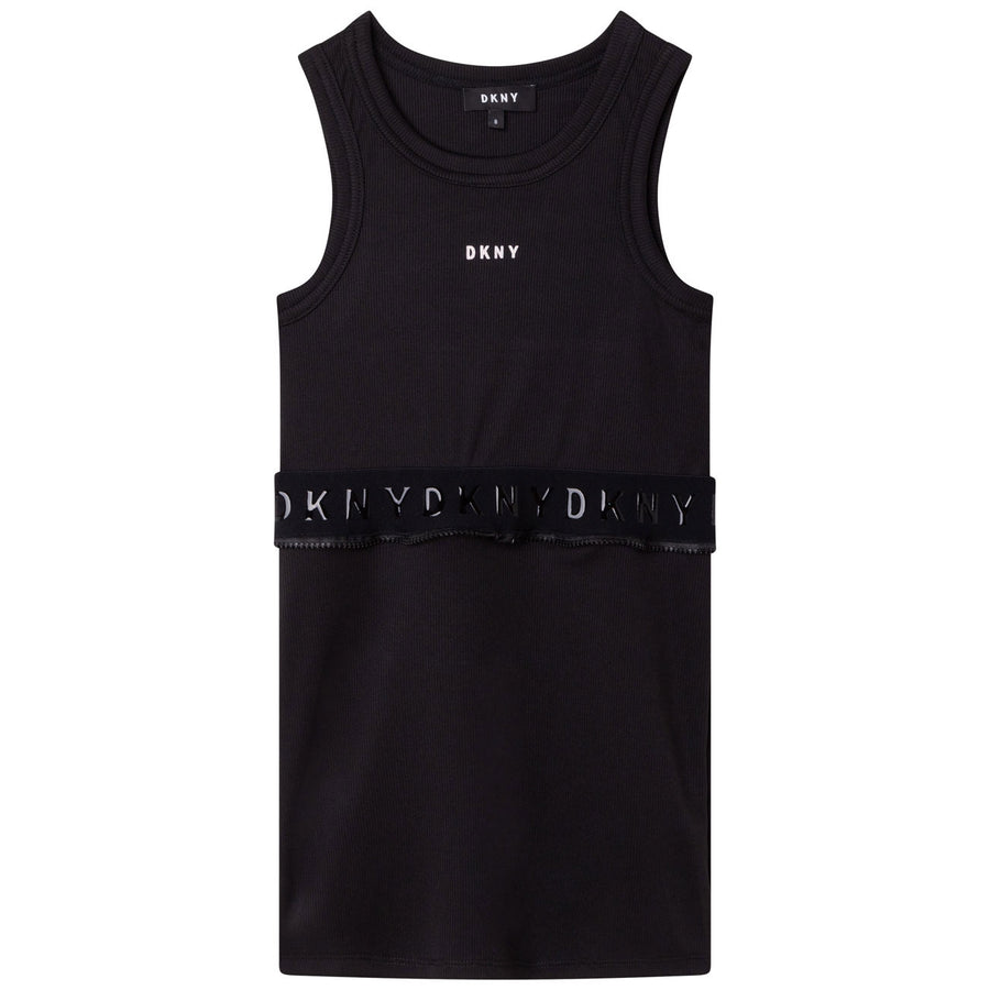 DKNY Black Printed Bottom Reversible Tank Dress