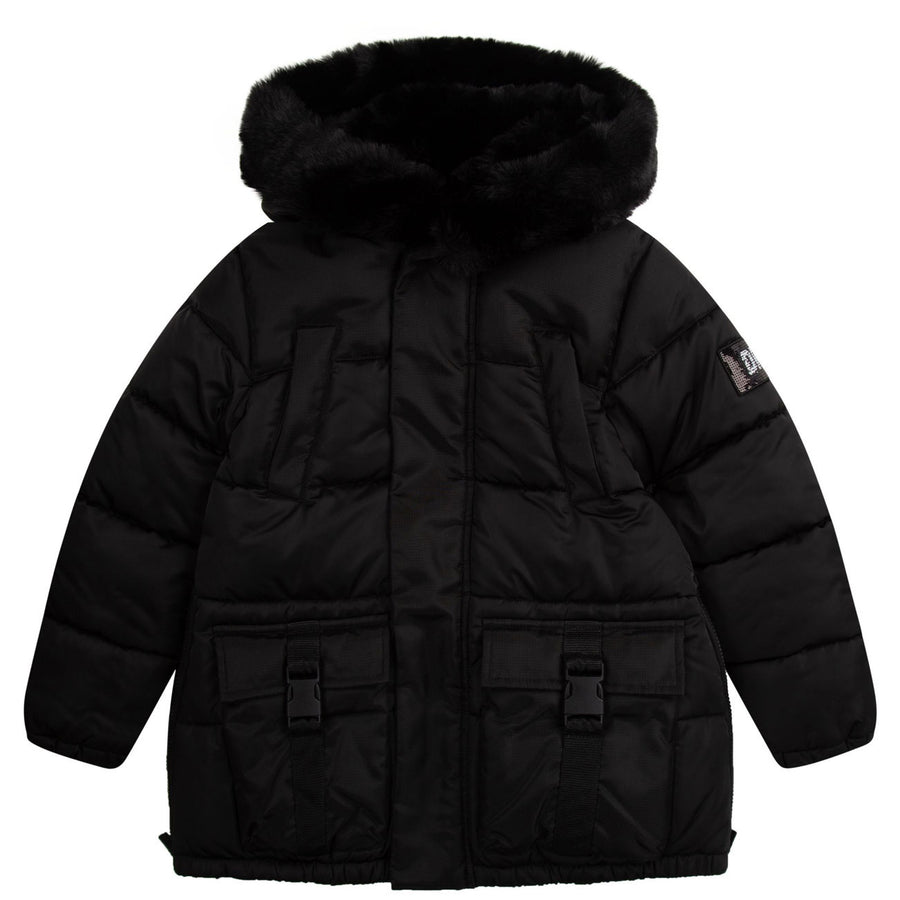 DKNY Black Big Pockets Puffer Jacket