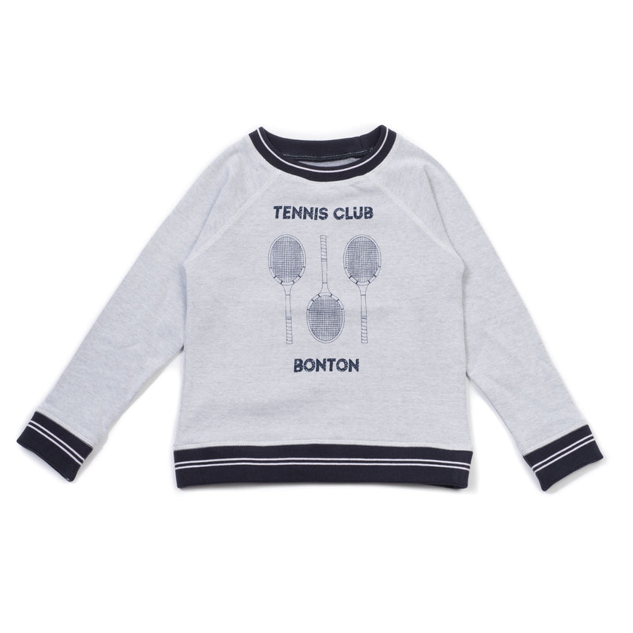 Bonton Light Blue Tennis Sweatshirt