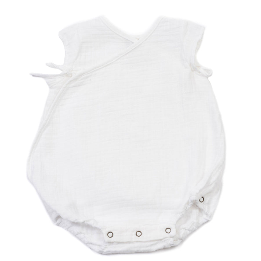 Bonton White Gauze Baby Onesie