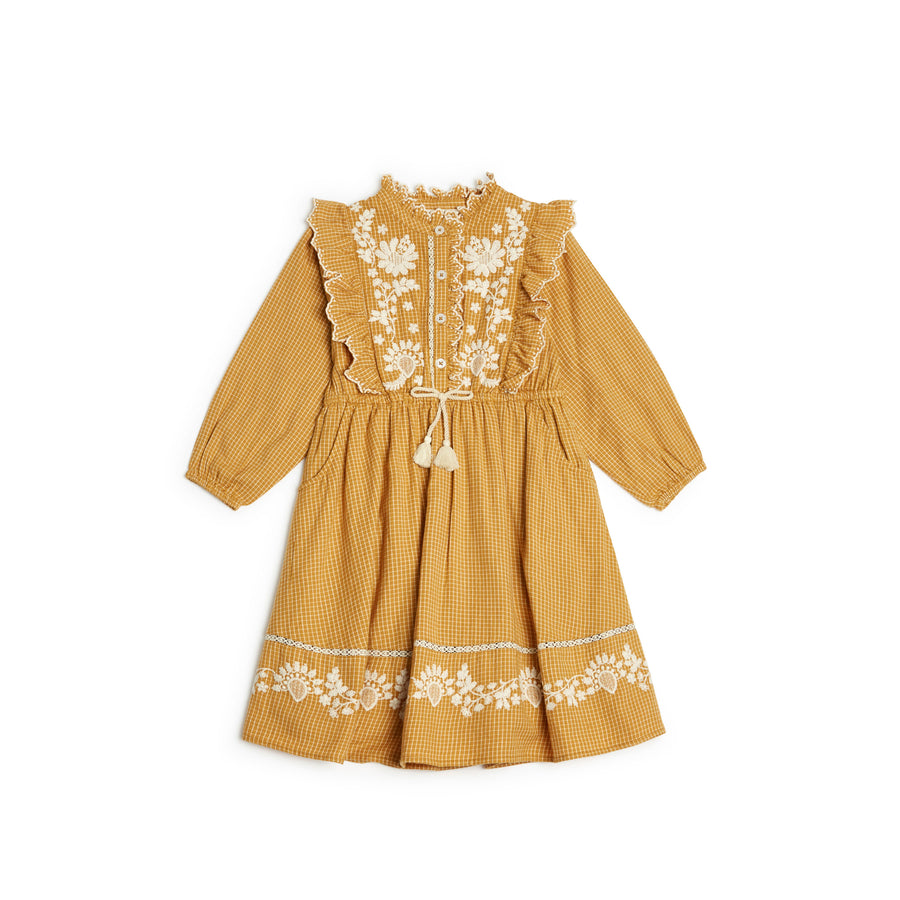 Louise Misha Cinnamon Checks Andrana Dress