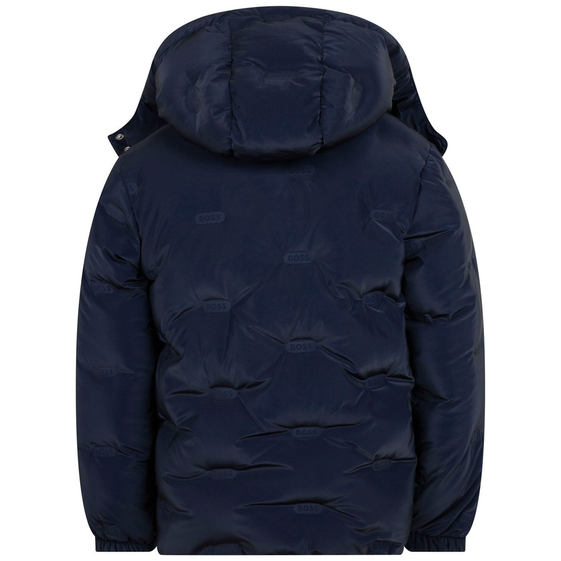 Hugo Boss Navy Allover Logo Puffer Jacket