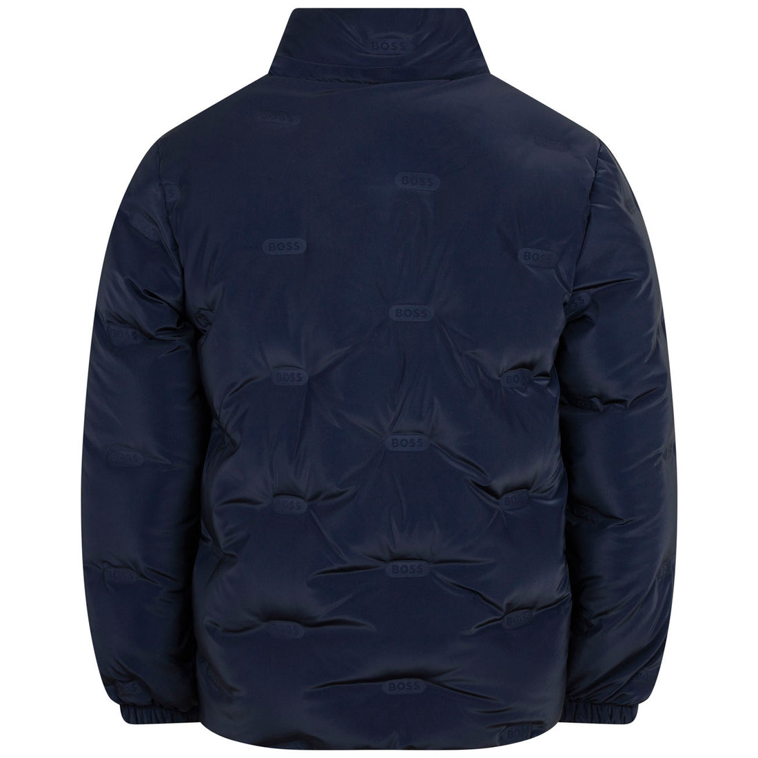 Hugo Boss Navy Allover Logo Puffer Jacket