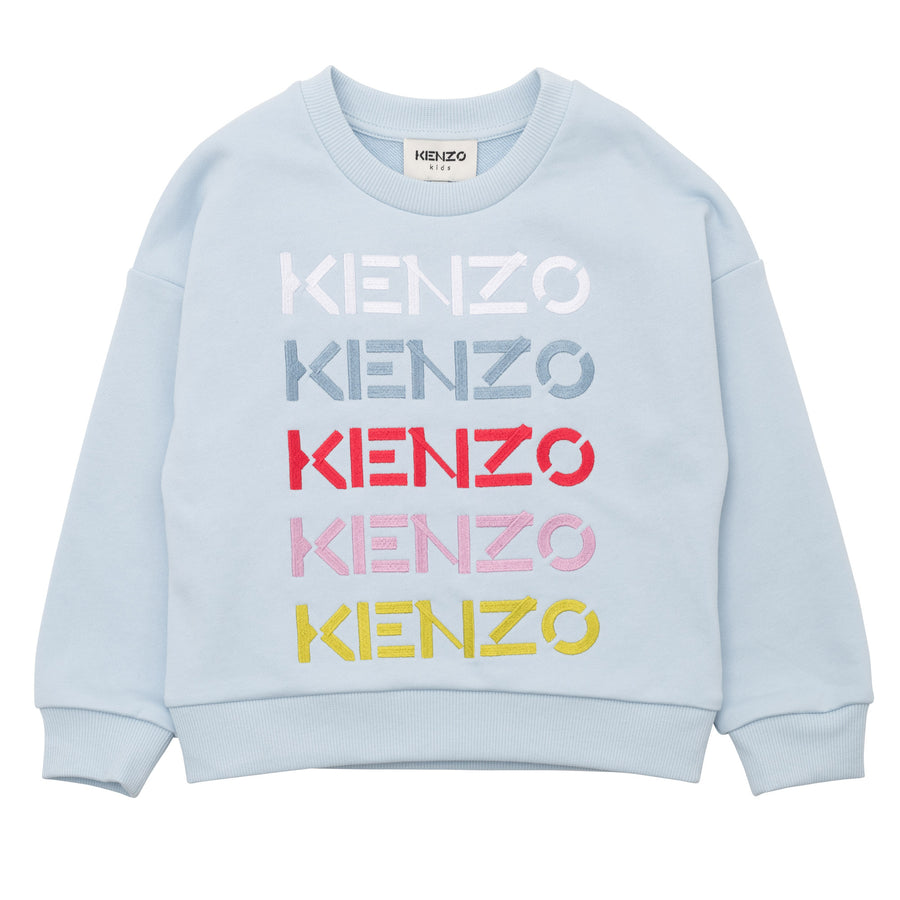 Kenzo Pale Blue Multi Logo Pulloever