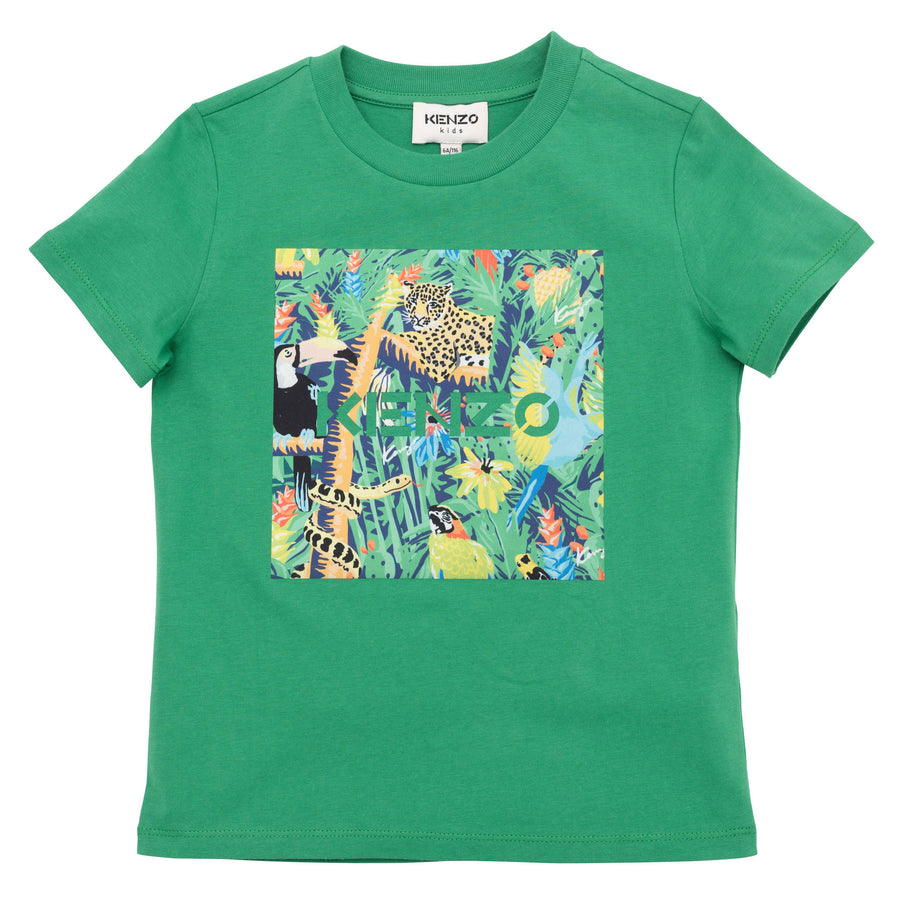 Kenzo Green Jungle Graphic Tee