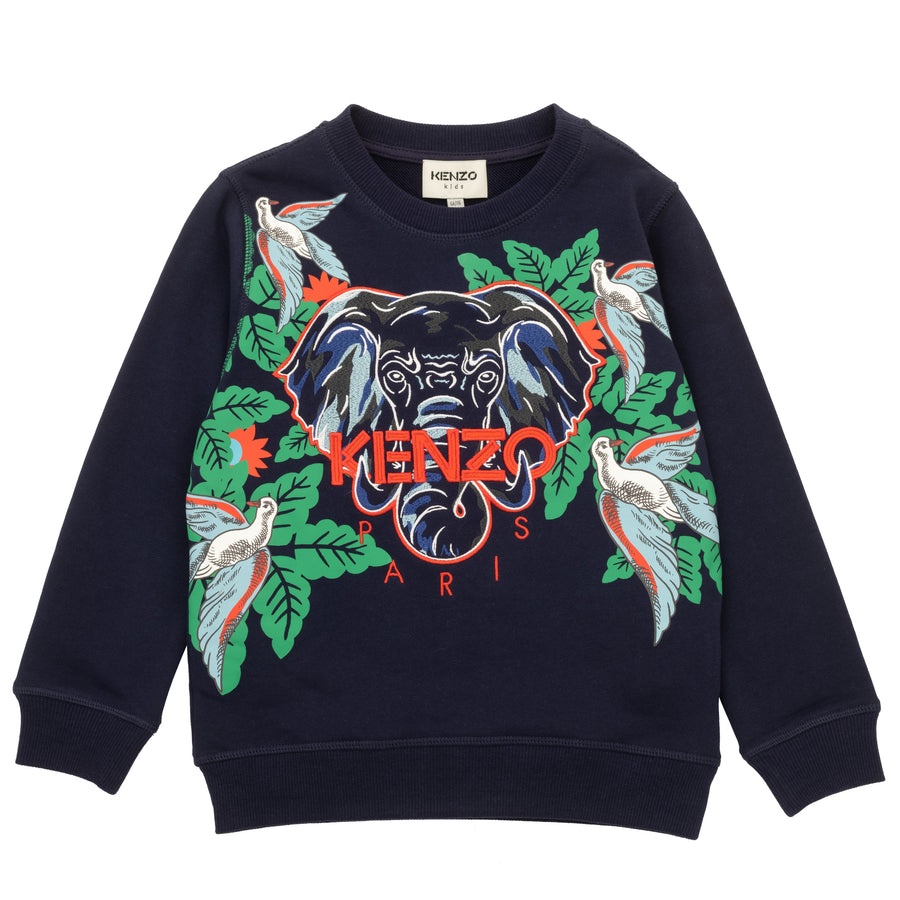 Kenzo Electric Blue Elephant Logo Sweatshirt