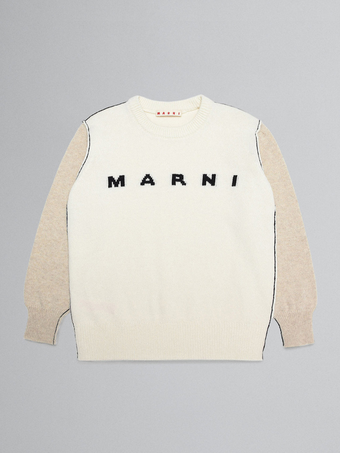 Marni Milky White Knit Logo Sweater