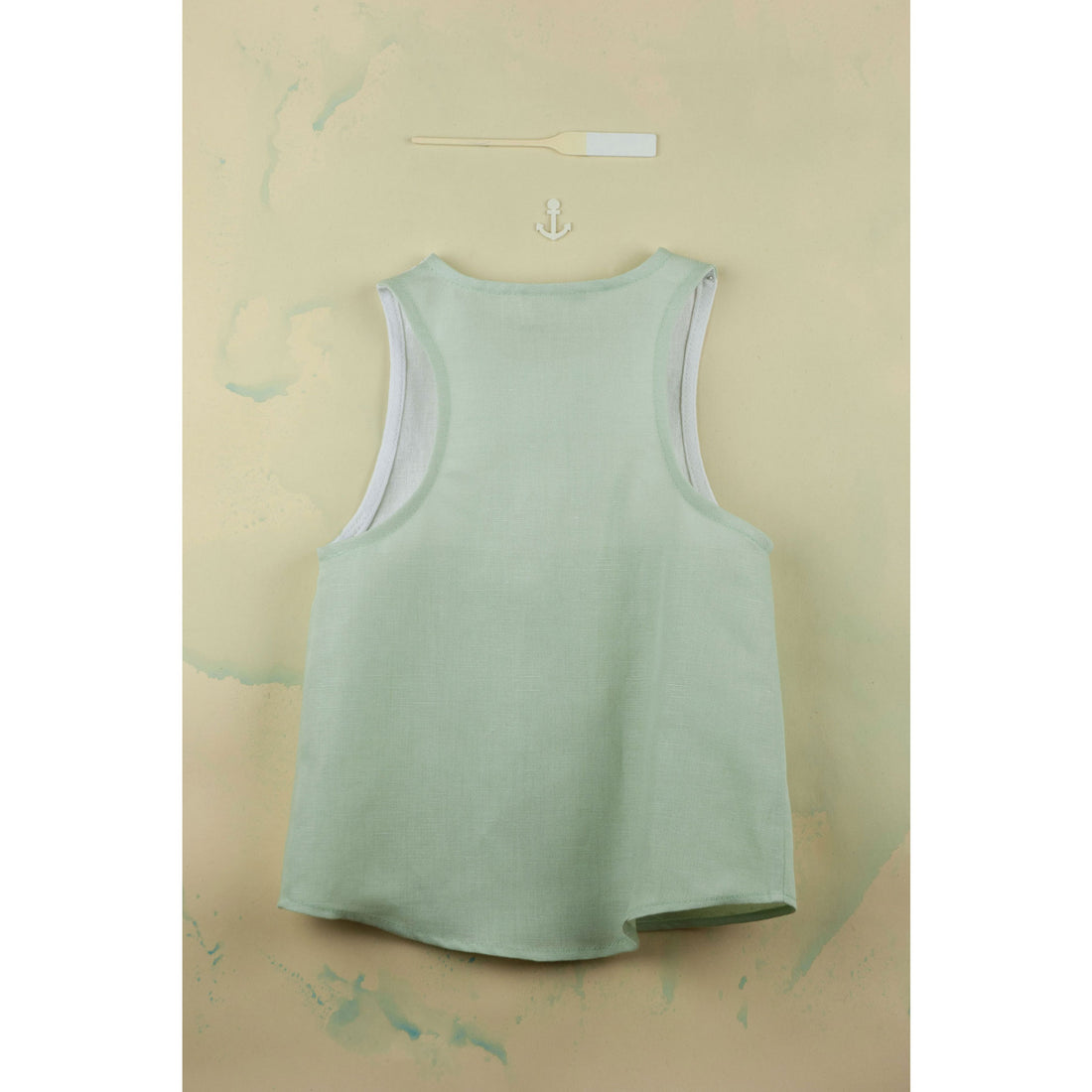 Popelin Green Sleeveless Shirt