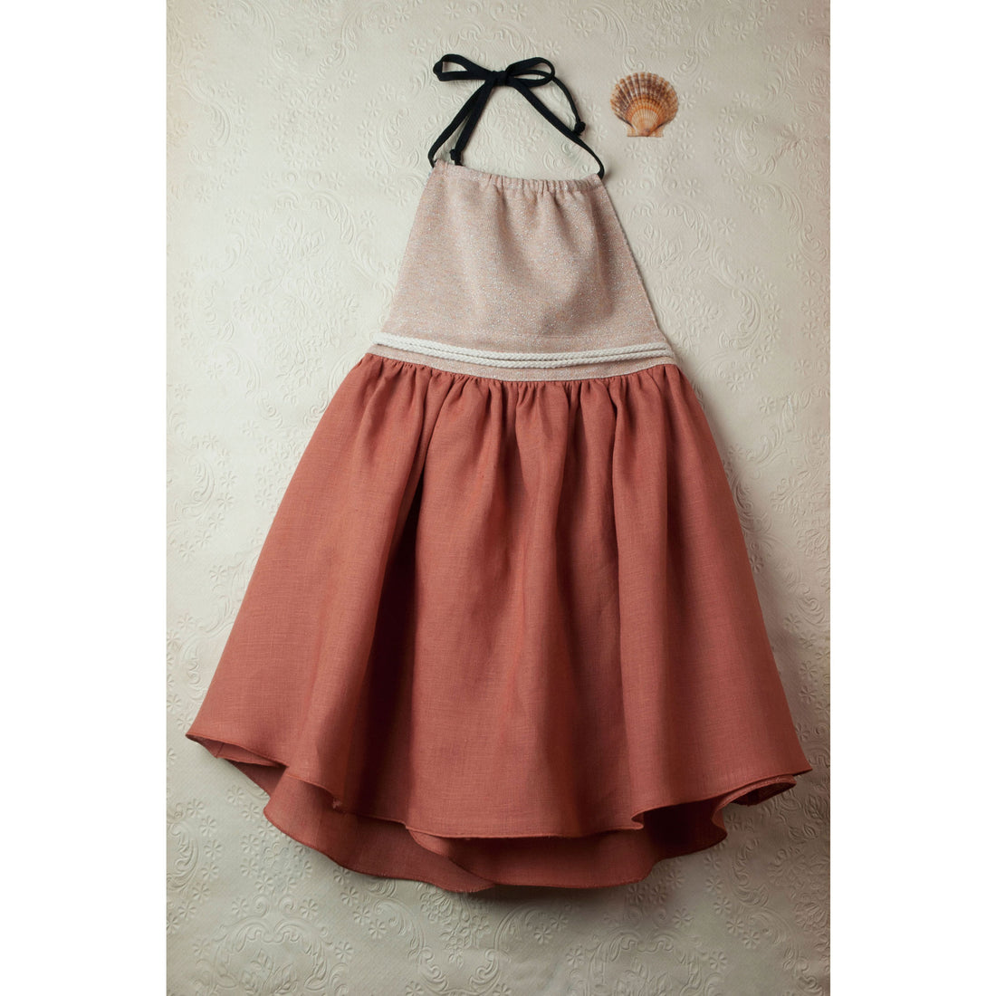 Popelin Reversible Terracotta Bib Dress