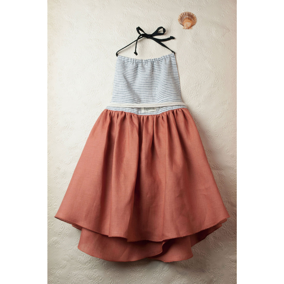 Popelin Reversible Terracotta Bib Dress