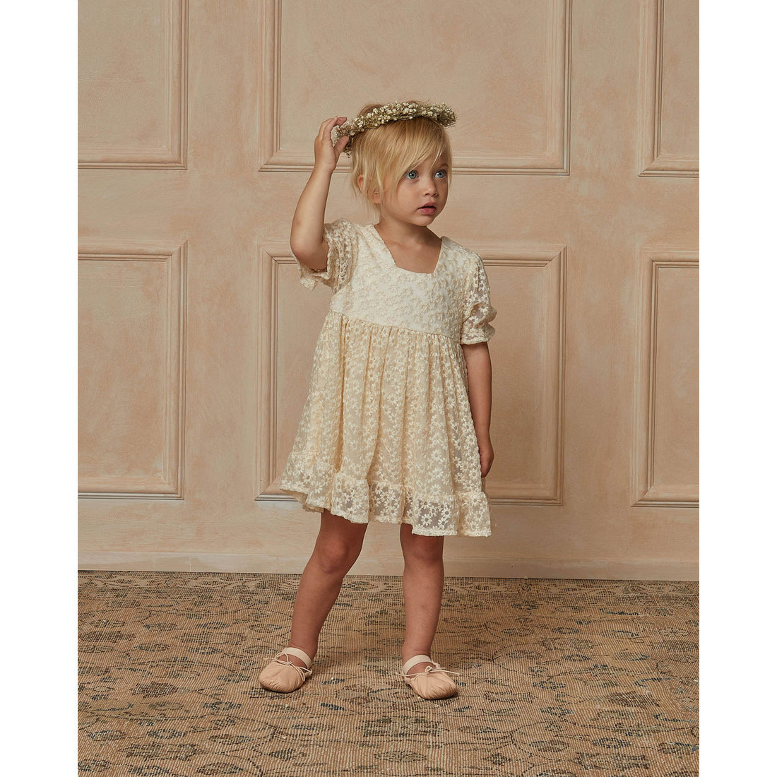 Noralee Natural Quinn Dress | Natural Floral Lace