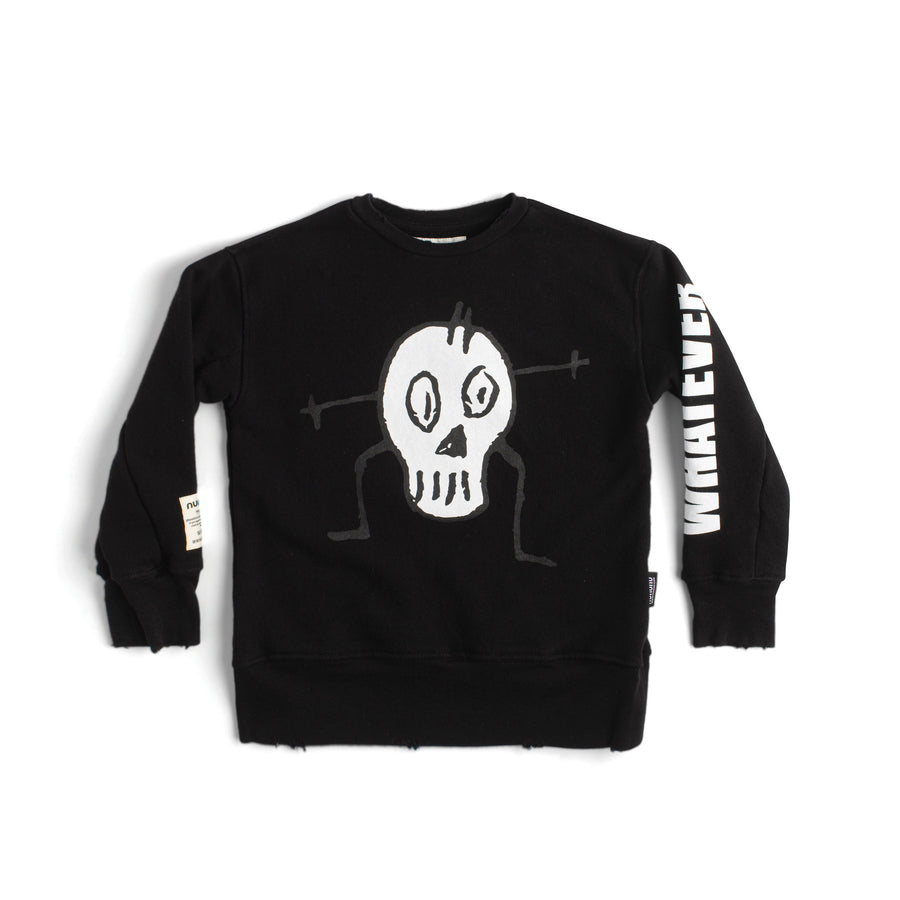 NUNUNU Black Goofy Skull Sweatshirt