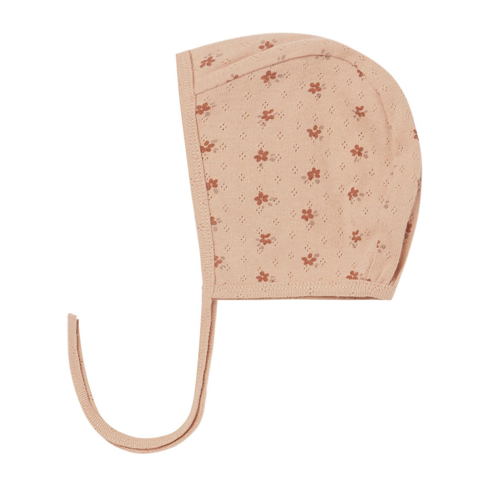 Quincy Mae Pointelle Baby Bonnet | Blush