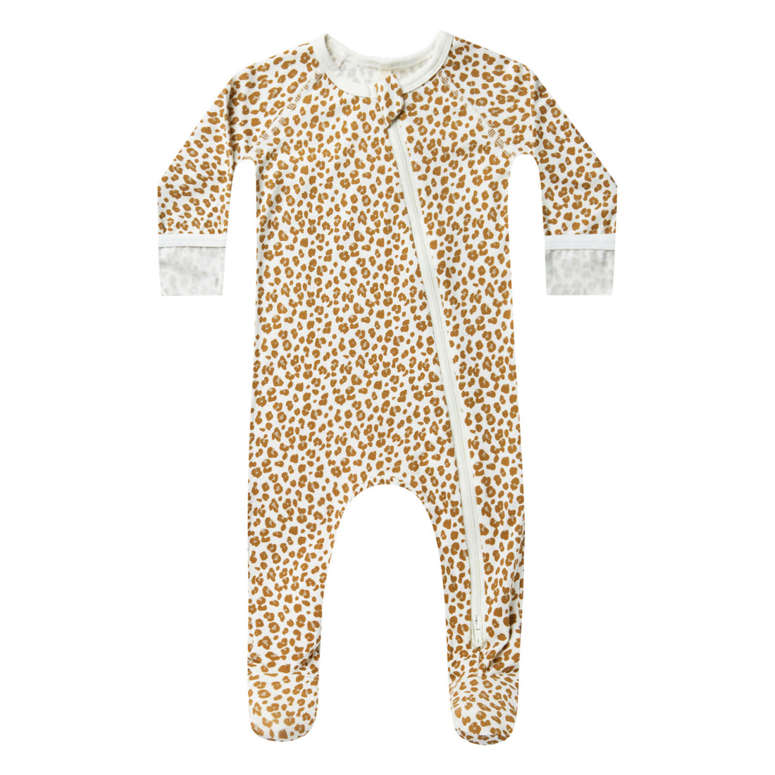 Quincy Mae Bamboo Zip Footie | Cheetah