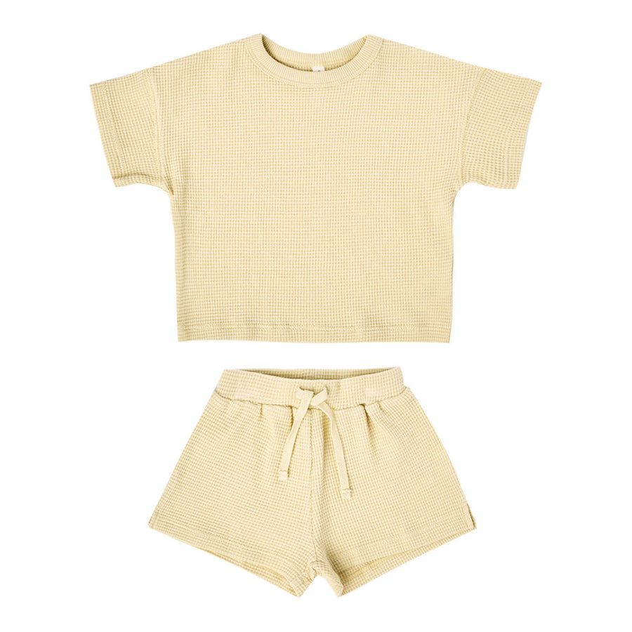 Quincy Mae Yellow Waffle Short Set – Ladida