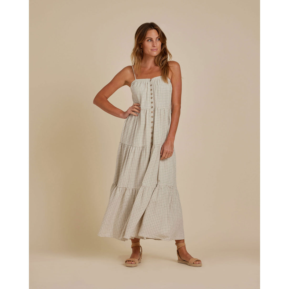 Rylee and Cru Tiered Maxi Dress | Laurel Plaid