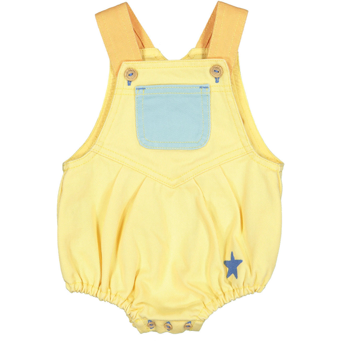 Piupiuchick Light Yellow Multi Color Strap Romper