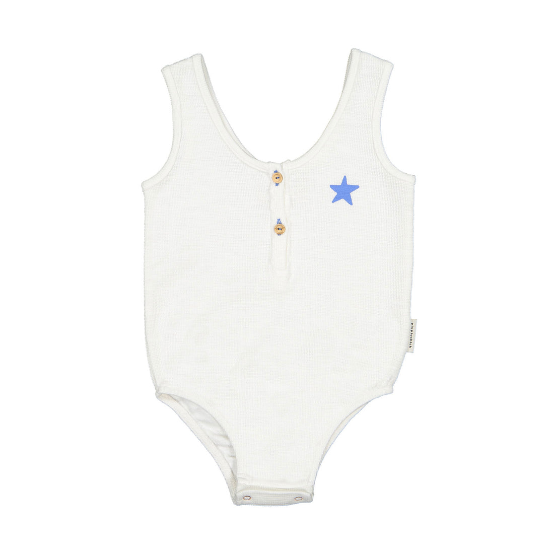 Piupiuchick Off White Star Textured Sleeveless Bodysuit