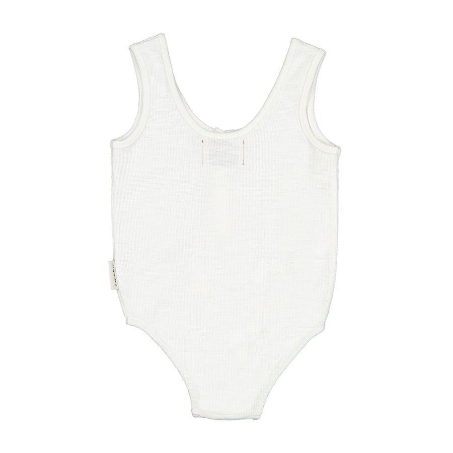 Piupiuchick Off White Star Textured Sleeveless Bodysuit