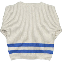 Piupiuchick Light Grey Stripe Knitted Ribbed Sweater