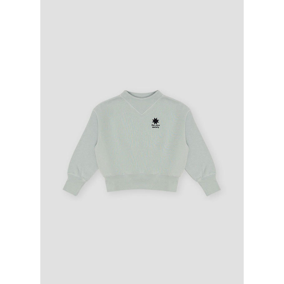 The New Society Blue Grey  Star Logo Sweater