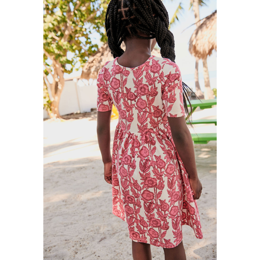 Pink Chicken Organic Steph Dress - Pink Stem Floral